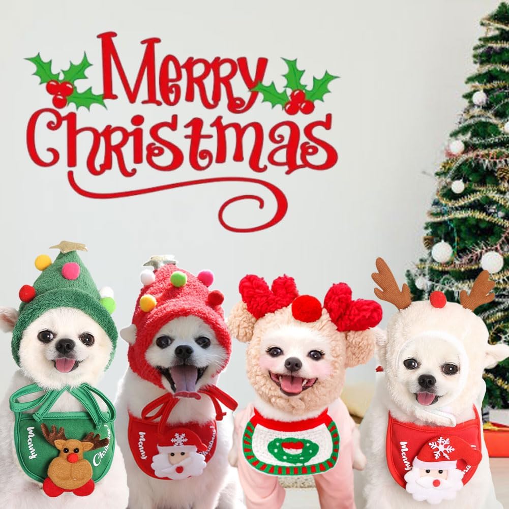 PawSanta™ – Festive Pet Hat & Bib Set
